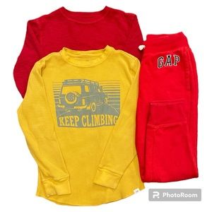 GAP Kids Boy’s 3 Piece Set Long Sleeve T-Shirts and Sweatpants size M